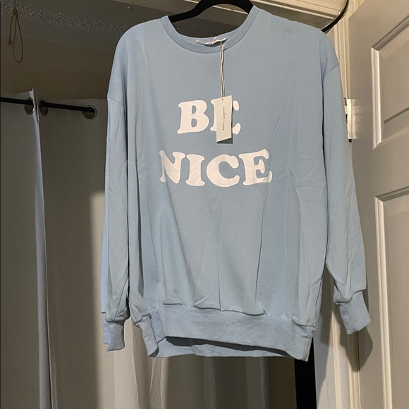 united lovers Tops - Sky Blue 'Be Nice' Women's Sweatshirt